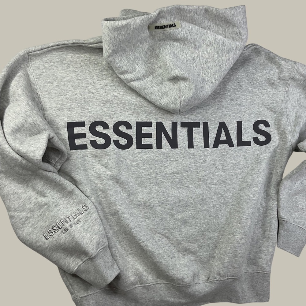 Fear of God Essentials Hoodie XXS Light Heather Grey Fleece Back Logo Pullover